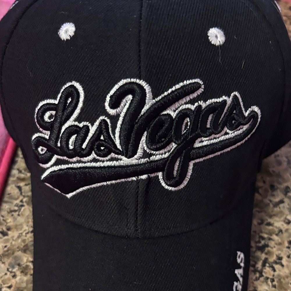 Las Vegas Embroidered Black Cap - Picture 3 of 5